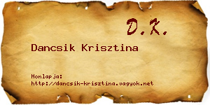 Dancsik Krisztina névjegykártya