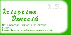 krisztina dancsik business card